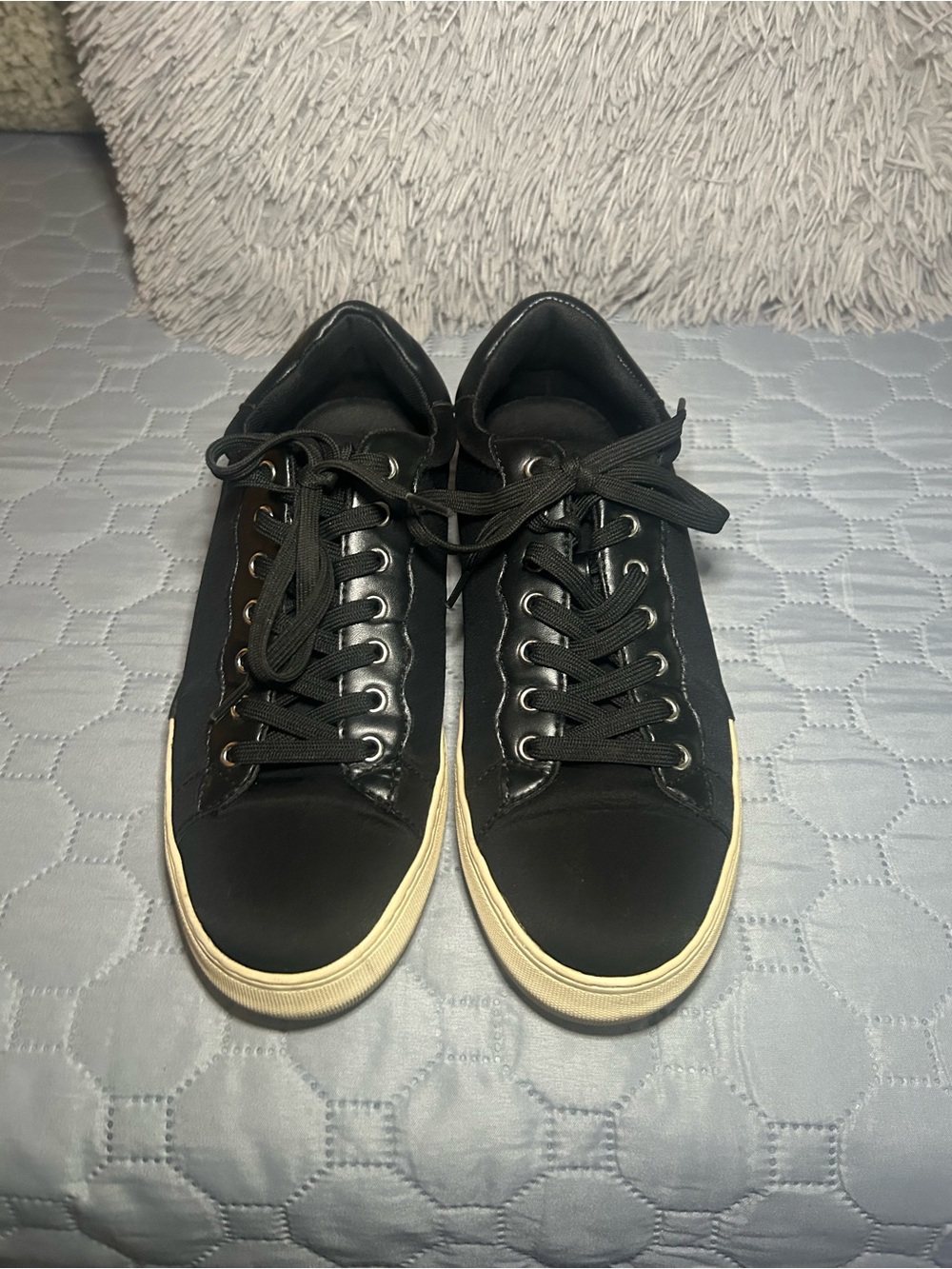 Dolce Vita Black Sneakers with Cream Sole - Low-Top Lace-Up